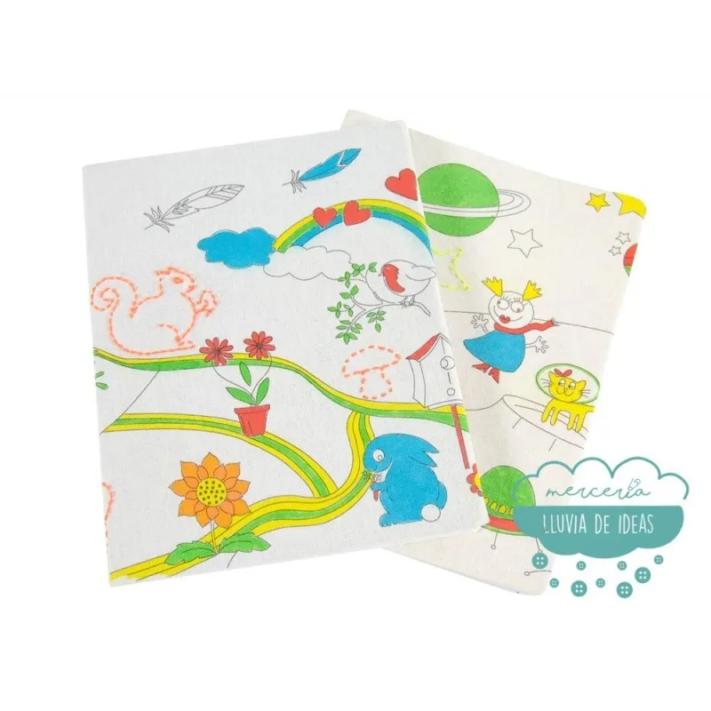 Kit colorea y borda DMC - En el campo Mercería Lluvia de Ideas