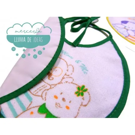 Babero rizo impermeable pack 3 unidades - Modelo Daddy, mum & me