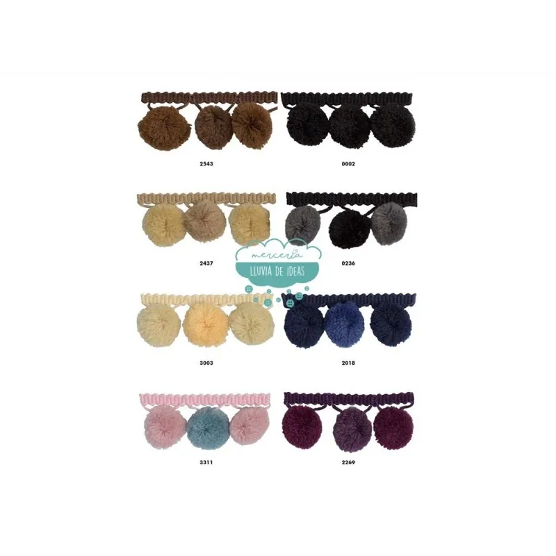 Fleco de pompones - Serie Claudia Mercería Lluvia de Ideas