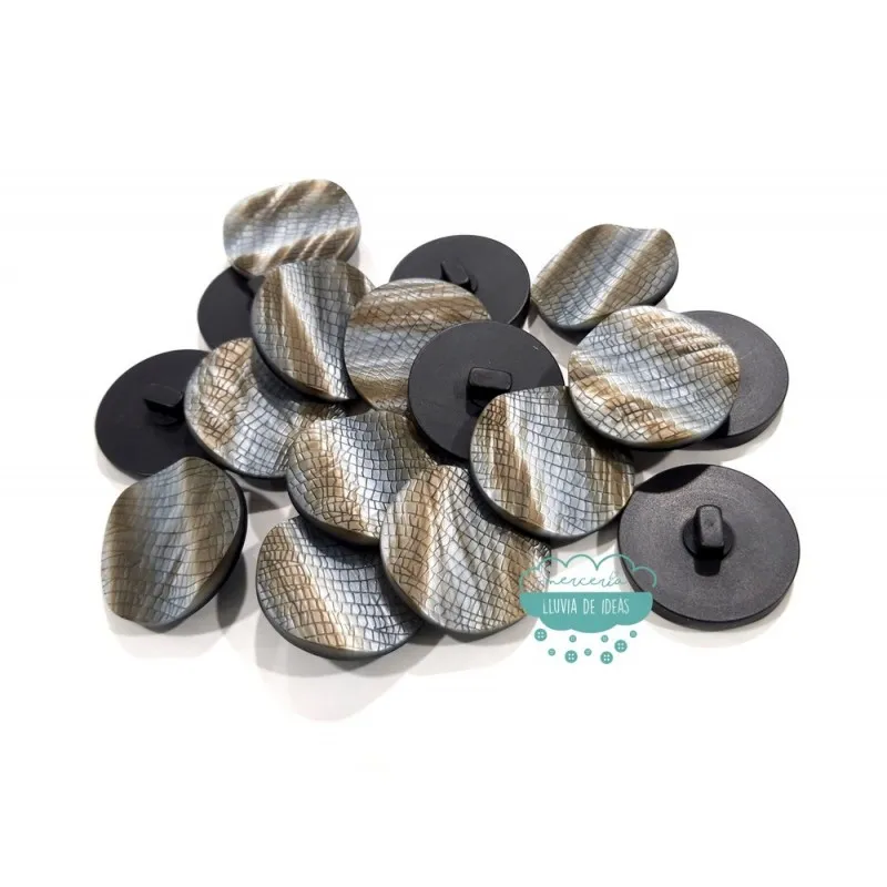 Botón con relieve - Piel de serpiente Mercería Lluvia de Ideas