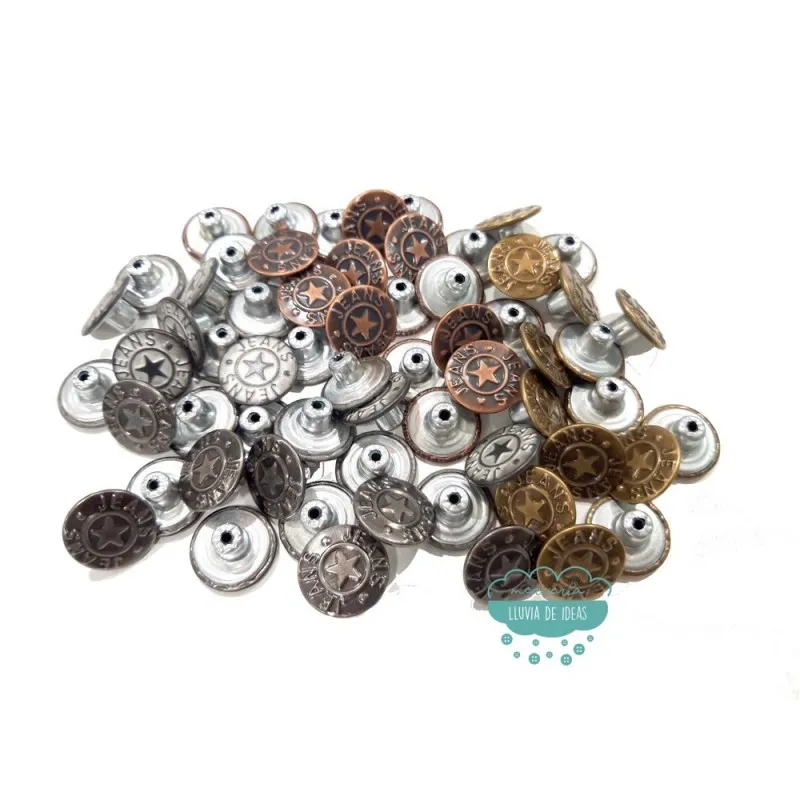 Botón metálico para vaquero - Serie Estrella