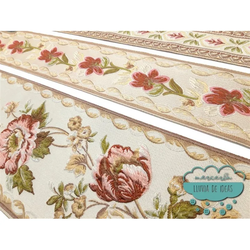 Galón Jacquard - Varias medidas - Serie Atria Mercería Lluvia de Ideas