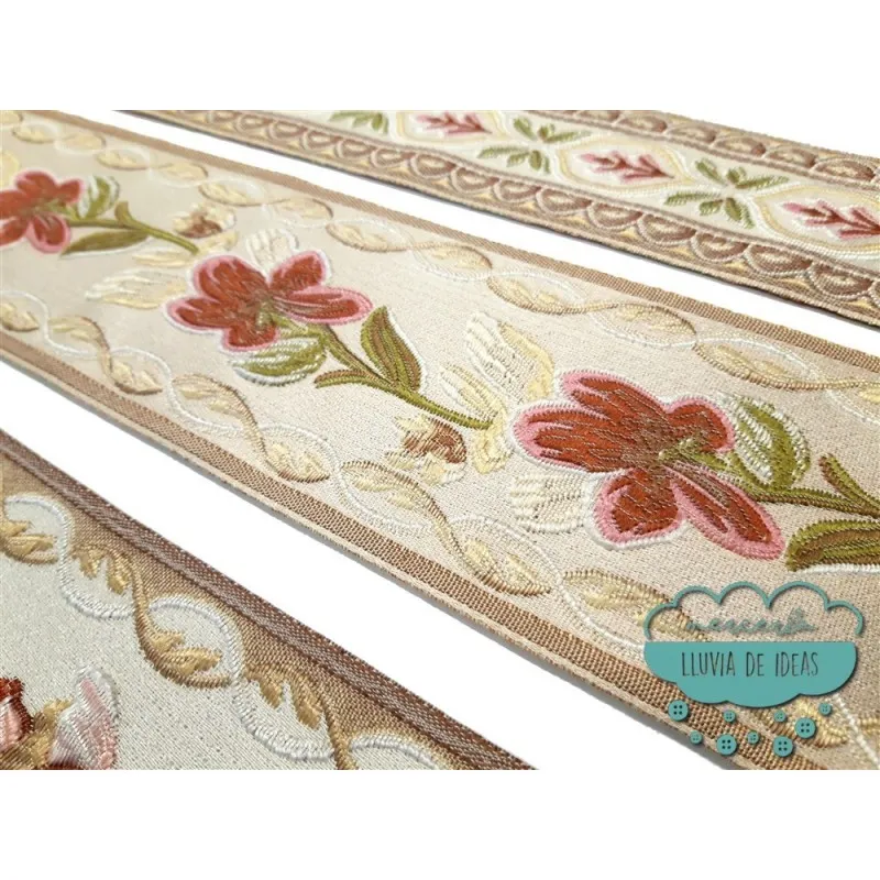 Galón Jacquard - Varias medidas - Serie Atria Mercería Lluvia de Ideas