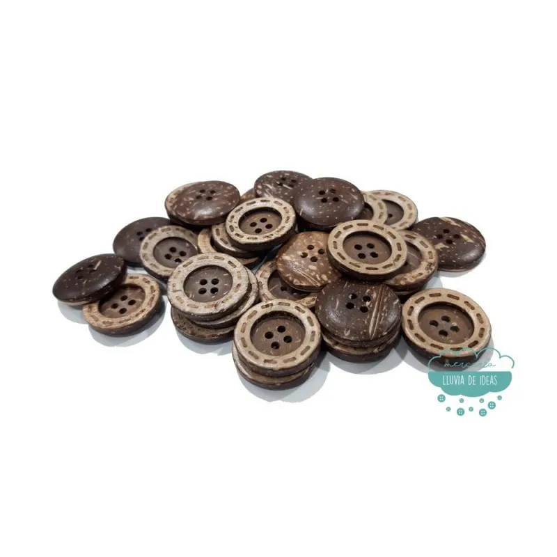 Botón de coco efecto pespunte - Varios tamaños