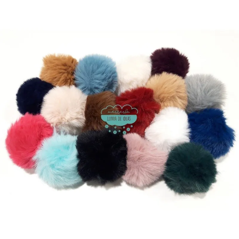 Pompones de pelo ecológico - Ø 6 cm.