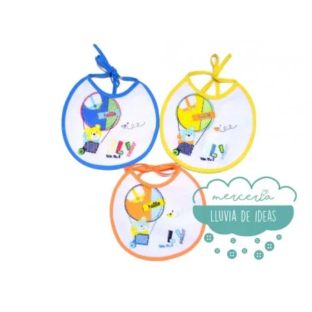 Babero rizo impermeable pack 3 unidades - Modelo Osito en globo