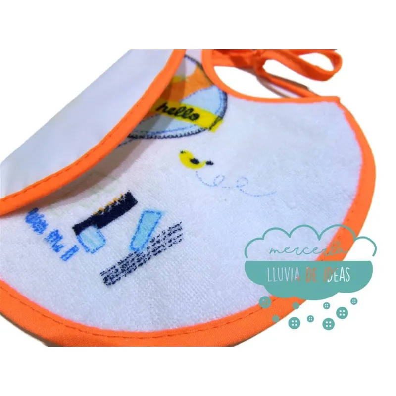 Babero rizo impermeable pack 3 unidades - Modelo Osito en globo