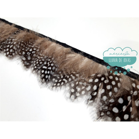 Fleco de plumas de gallina de Guinea - Color natural