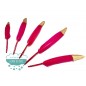 Pluma de pato magenta con punta dorada Pluma de pato magenta con punta dorada