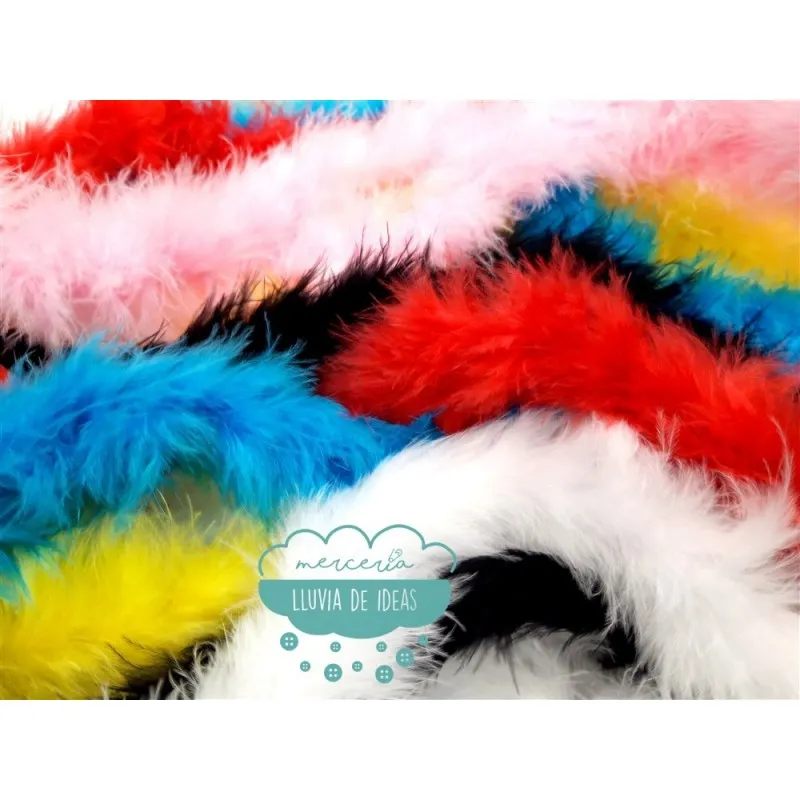 Boa de pluma de marabú (largo 2 metros) Mercería Lluvia de Ideas