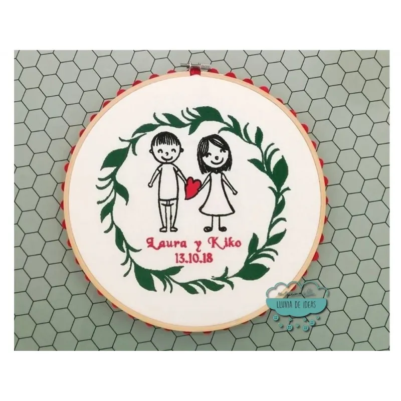 Bastidor bordado - Contigo, al fin del mundo Mercería Lluvia de Ideas