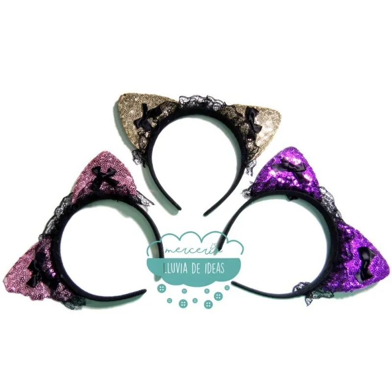 Diadema gatita Kawaii Mercería Lluvia de Ideas