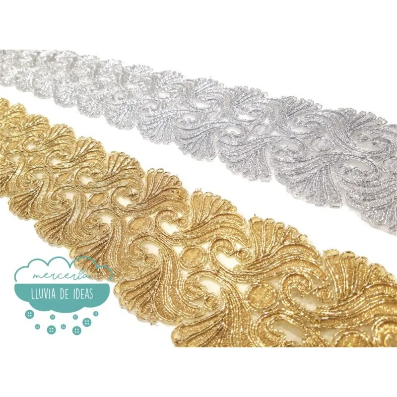 Pasamanería bordada metalizada - Serie Andrea