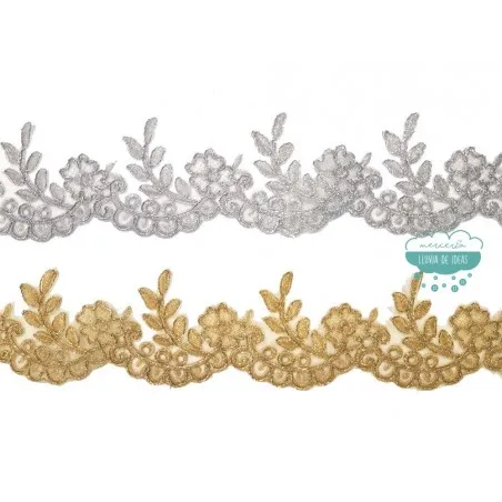 Pasamanería bordada metalizada - Serie Nora