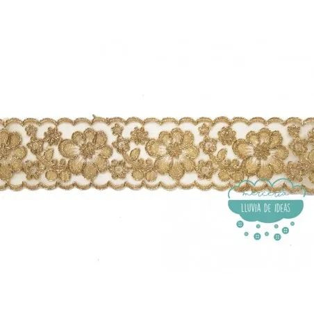 Pasamanería bordada dorada - Serie Vera