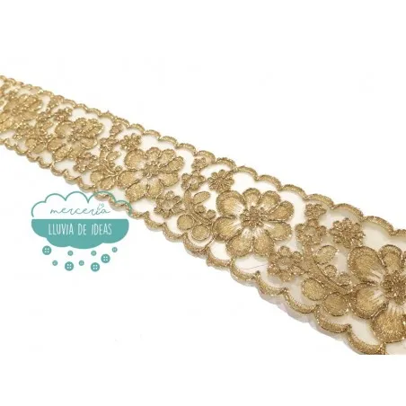 Pasamanería bordada dorada - Serie Vera