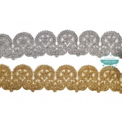 Pasamanería bordada metalizada - Serie Rocío