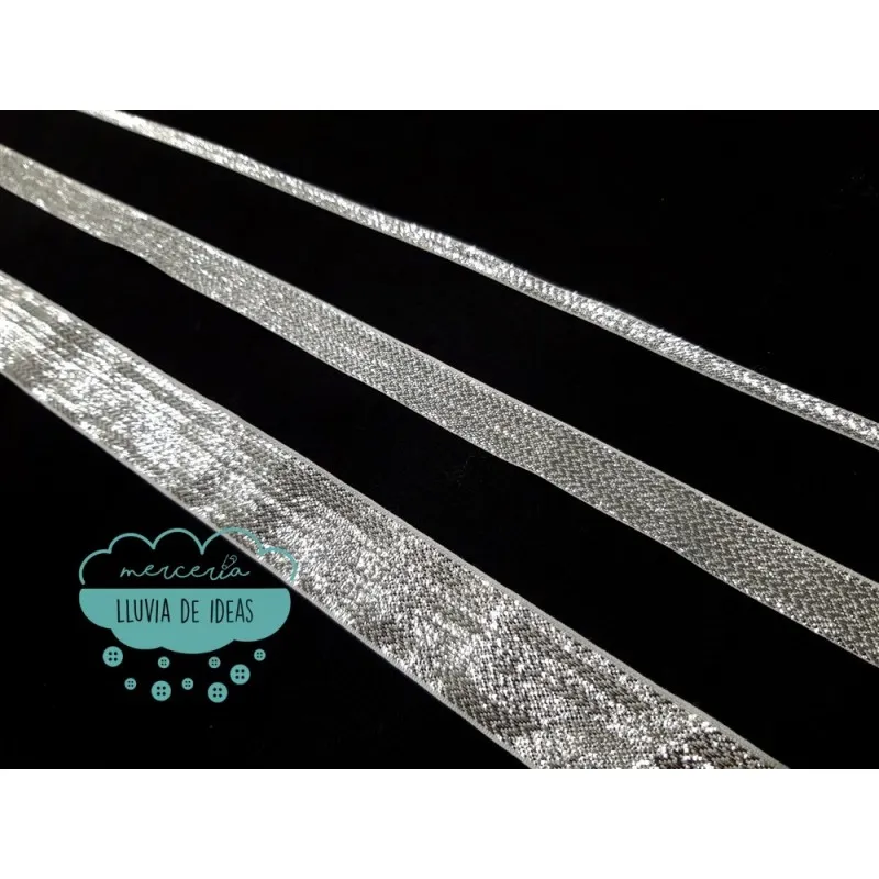 Cinta lamé de lúrex plateada - Varias medidas