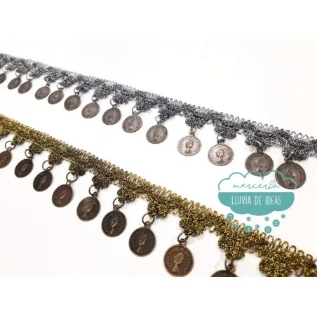 Pasamanería de monedas metálicas - Serie Elizabeth