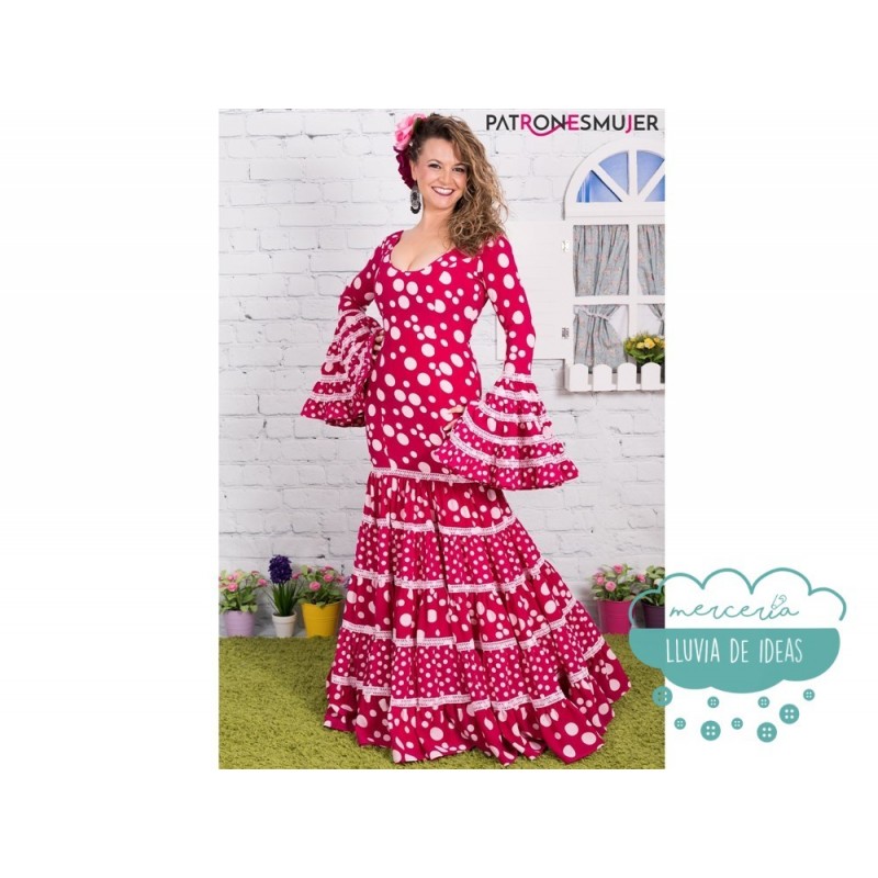 PATRÓN DE VESTIDO FLAMENCO CANASTERO DE MUJER-5018 ( DESDE LA TALLA-36 A  LA-52 ) - HNOS IGLESIAS, Almacén de mercería y lencería.