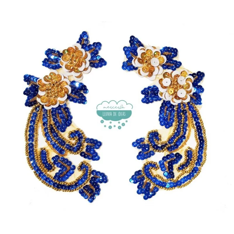 Aplicación de lentejuelas y rocalla - Serie Isabel Mercería Lluvia de Ideas