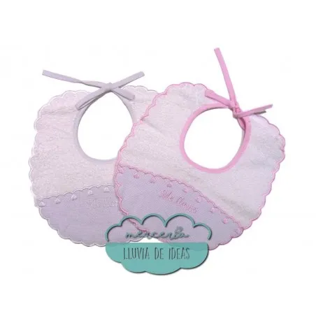 Babero para bordar nombre a punto de cruz pack 2 unidades - Me llamo