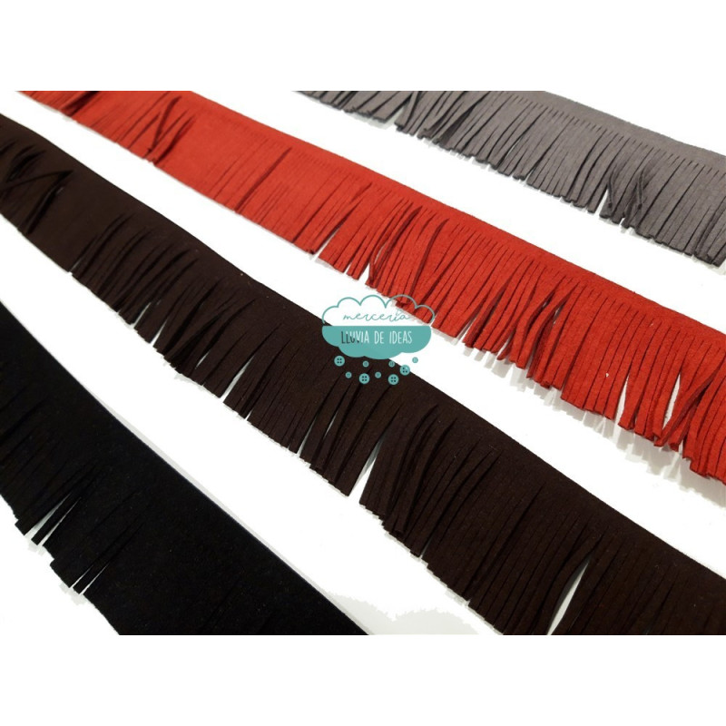 Fleco de antelina gruesa 5 cm. - Colores lisos