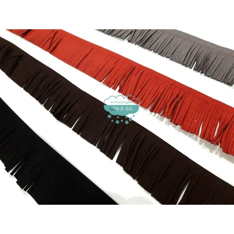 Fleco de antelina gruesa 5 cm. - Colores lisos