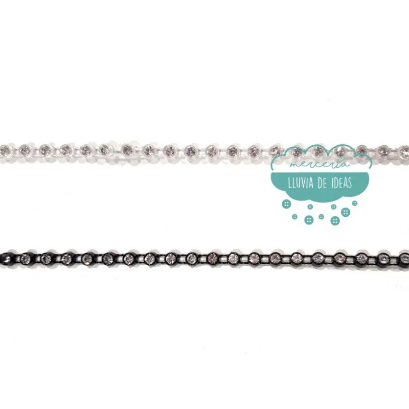 Pasamanería círculos de strass - Serie Carlota Mercería Lluvia de Ideas