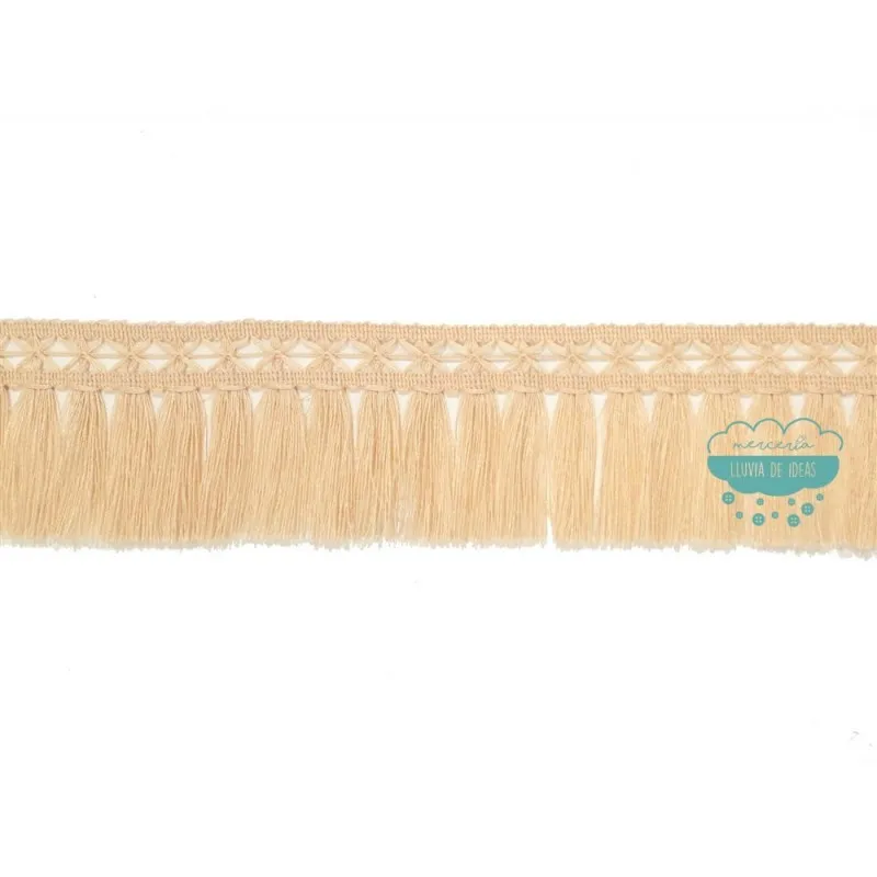 Fleco enrejado acrílico 8 cm. - Color beige Mercería Lluvia de Ideas