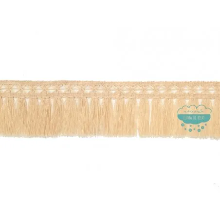 Fleco enrejado acrílico 8 cm. - Color beige