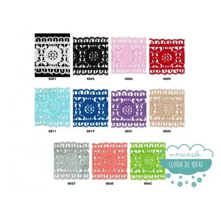 Entredós de guipur con flores - Varios colores - Serie Neida