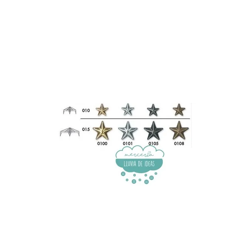 Tachas de estrellas con garras - Color oro viejo