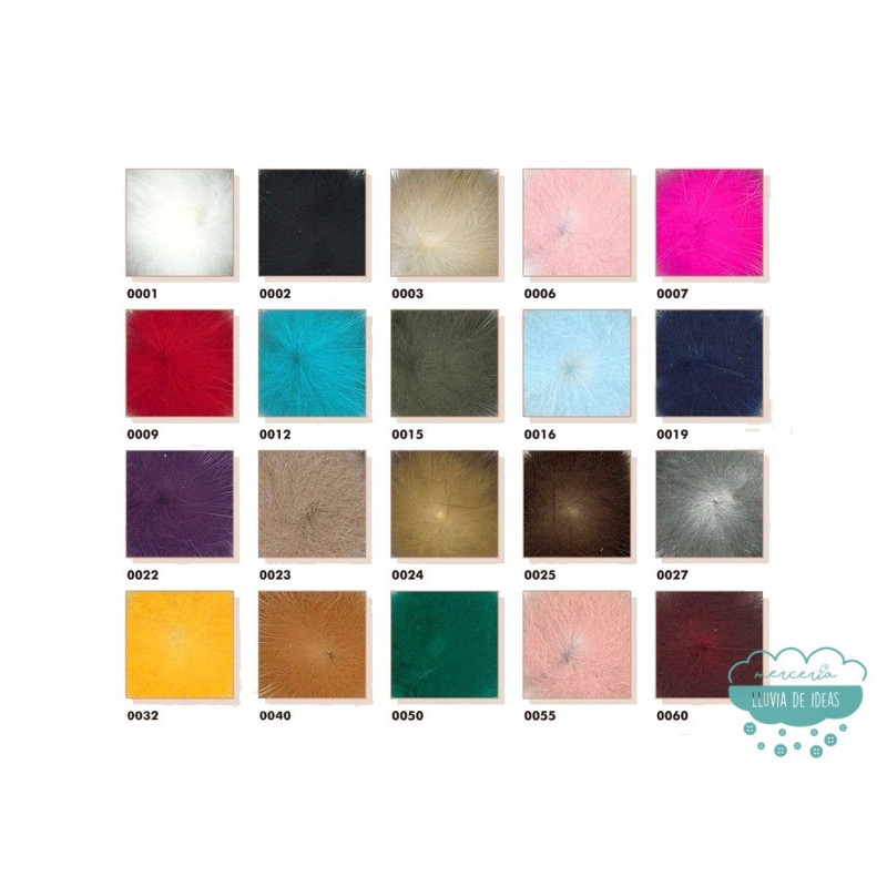 Pompones de pelo natural de visón - Ø 32 mm.