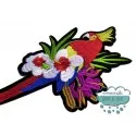 Parche bordado termoadhesivo - Guacamayo (disponible efecto espejo) Mercería Lluvia de Ideas