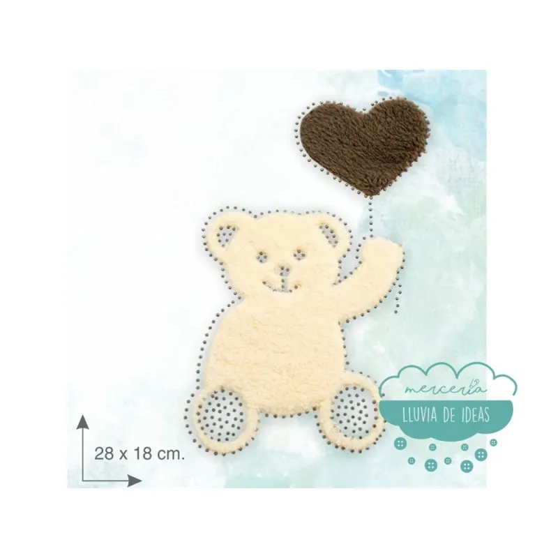 Parche termoadhesivo con piedras - Osos con globo