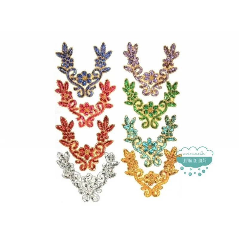 Aplicación de lentejuelas y rocalla - Serie Silvia