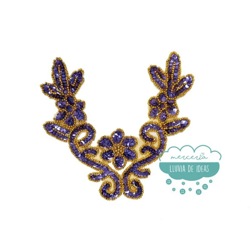 Aplicación de lentejuelas y rocalla - Serie Silvia