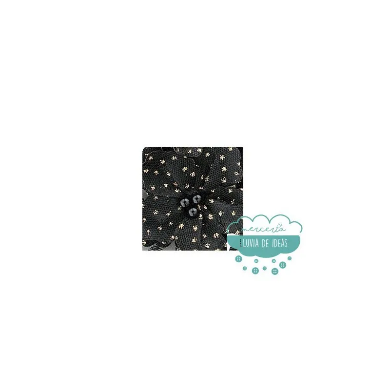 Aplicación bordada de flores con perlas y lentejuelas -  Serie Fátima Mercería Lluvia de Ideas