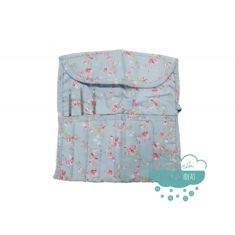 Funda de tela para agujas de ganchillo