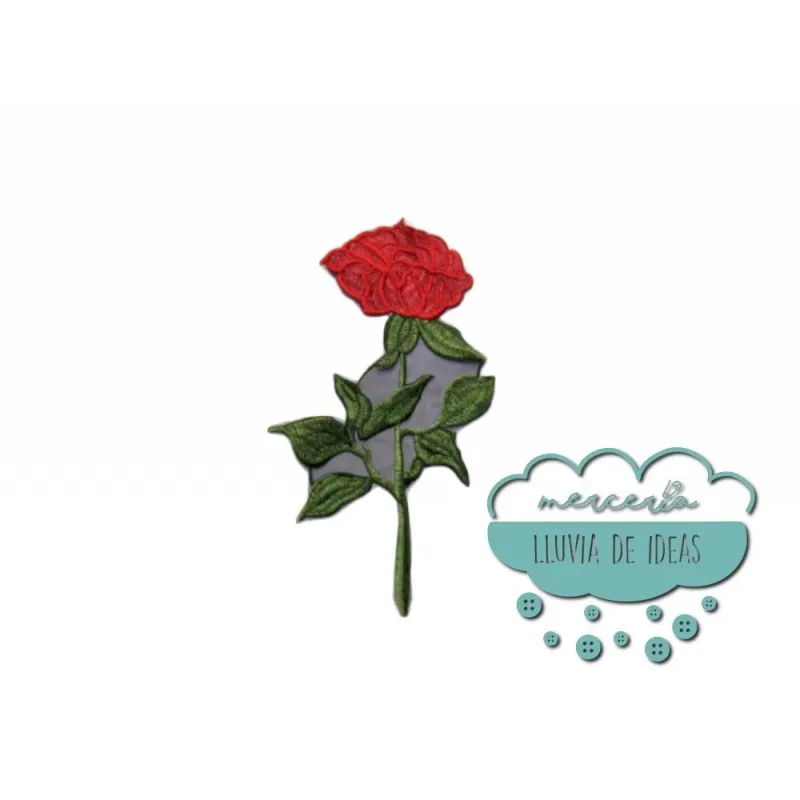 Aplicación bordada - Serie Rosa roja Mercería Lluvia de Ideas