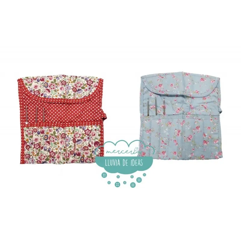 Funda de tela para agujas de ganchillo