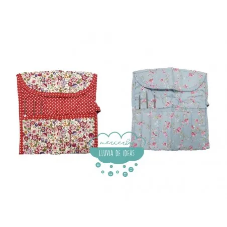 Funda de tela para agujas de ganchillo