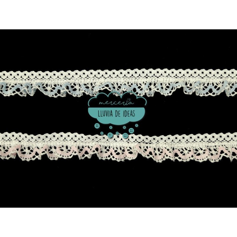 Puntilla de bolillos fruncida - Serie Baby