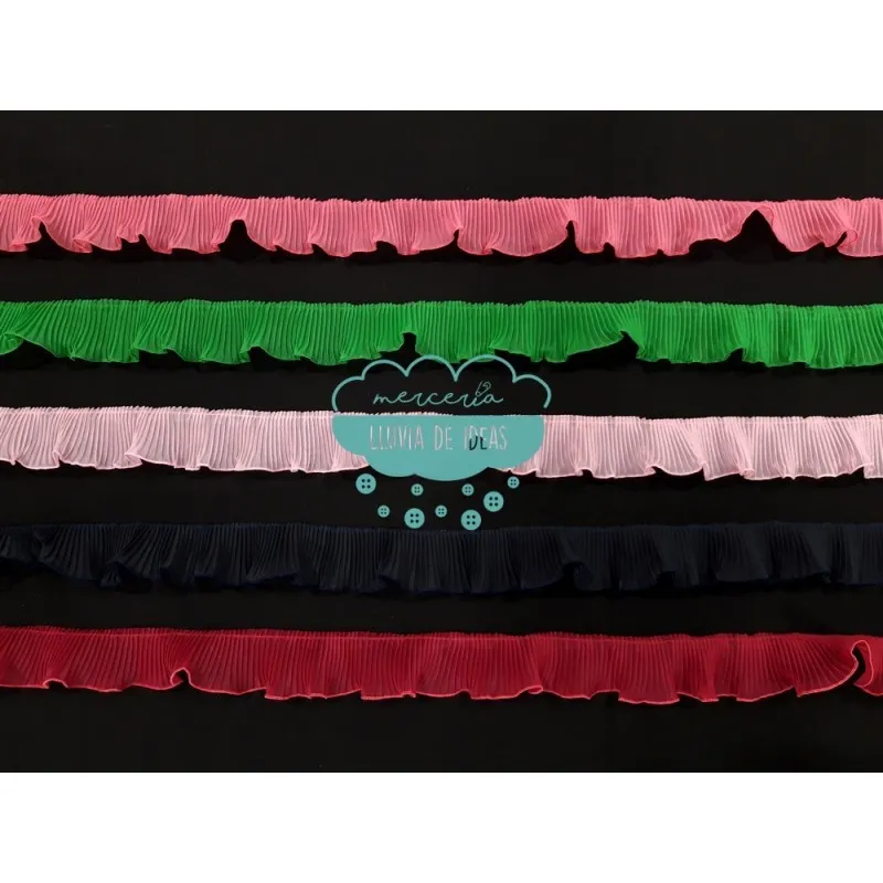 Plisado De Organza Con Rulo 40 Mm. - Varios Colores
