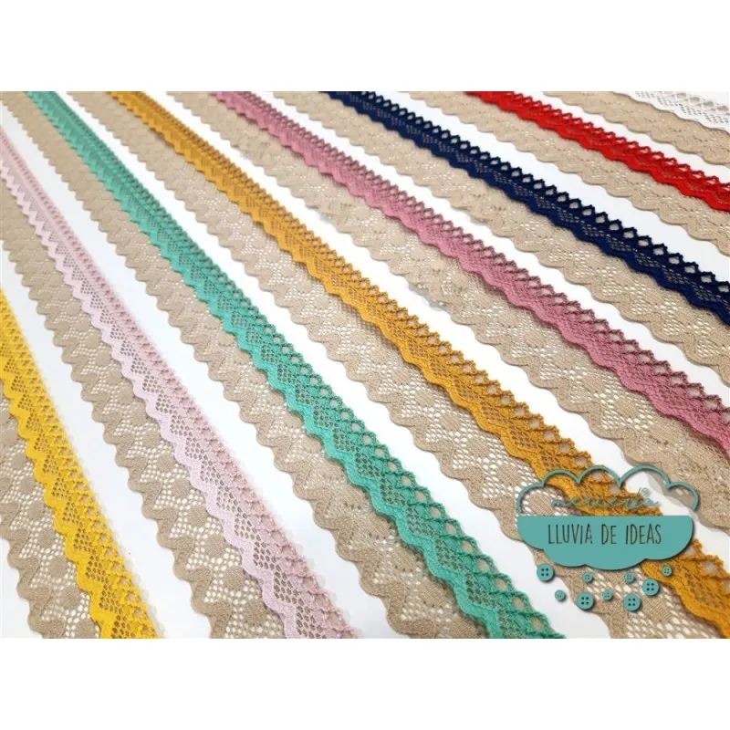 Puntilla doble bicolor 38 mm. - Serie Águeda