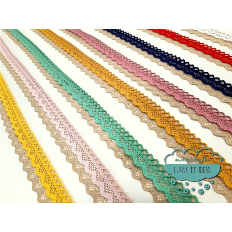 Puntilla doble bicolor 25 mm. - Serie Ariadna