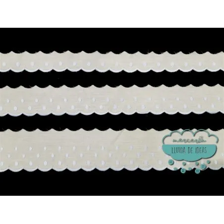 Conjunto de tiras bordadas con lunares - Serie Nerea color azul