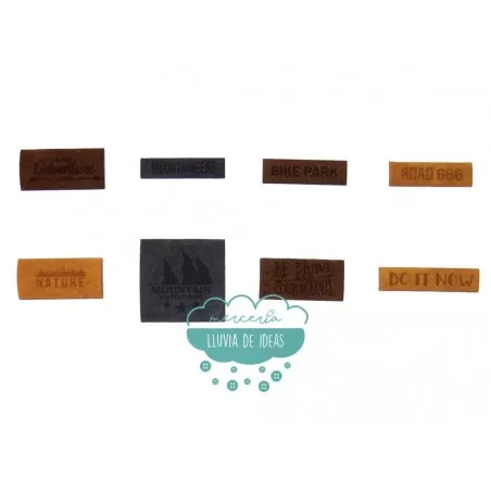 Parches grabados en antelina termoadhesivos - Serie Adventure