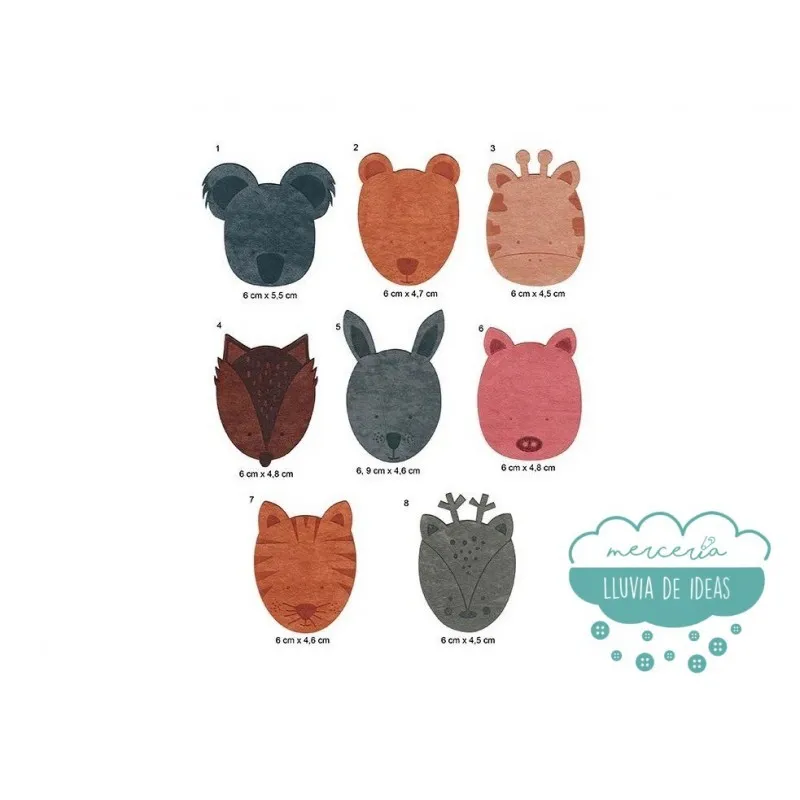 Parches grabados en antelina termoadhesivos - Serie África (tamaño pequeño) Mercería Lluvia de Ideas